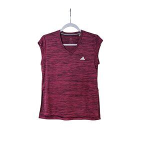 Adidas Climalite Heathered Purple Athletic Short Sleeve Shirt Sz M